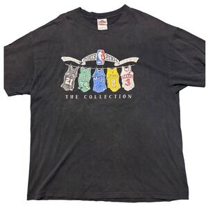 Vintage 2003-2004 NBA The Collection T-Shirt Mens 2XL Black AAA Jordan Kobe AI